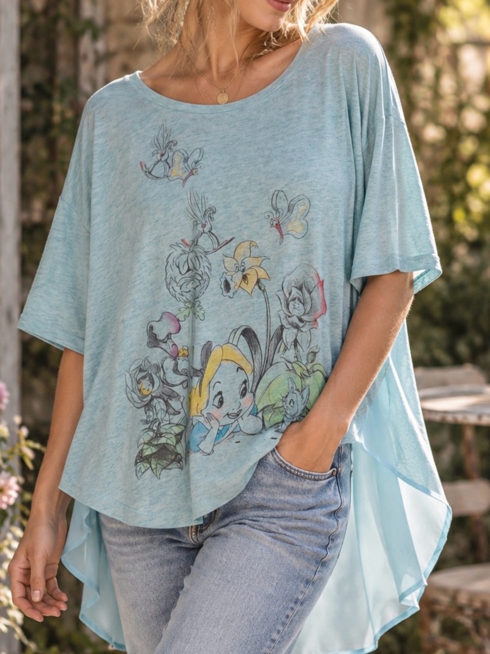 Disney Alice in Wonderland Animators Sheer High Low Top XL Fairycore